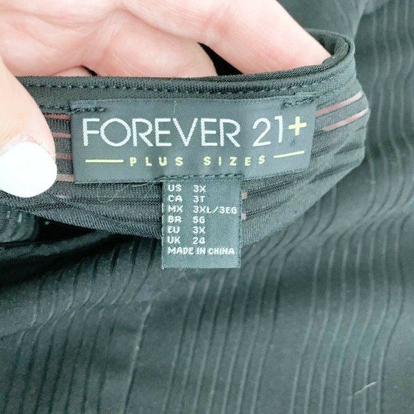 Forever21 Plus Bodycon Mini Dress Solid Black 3X - Picture 2 of 8